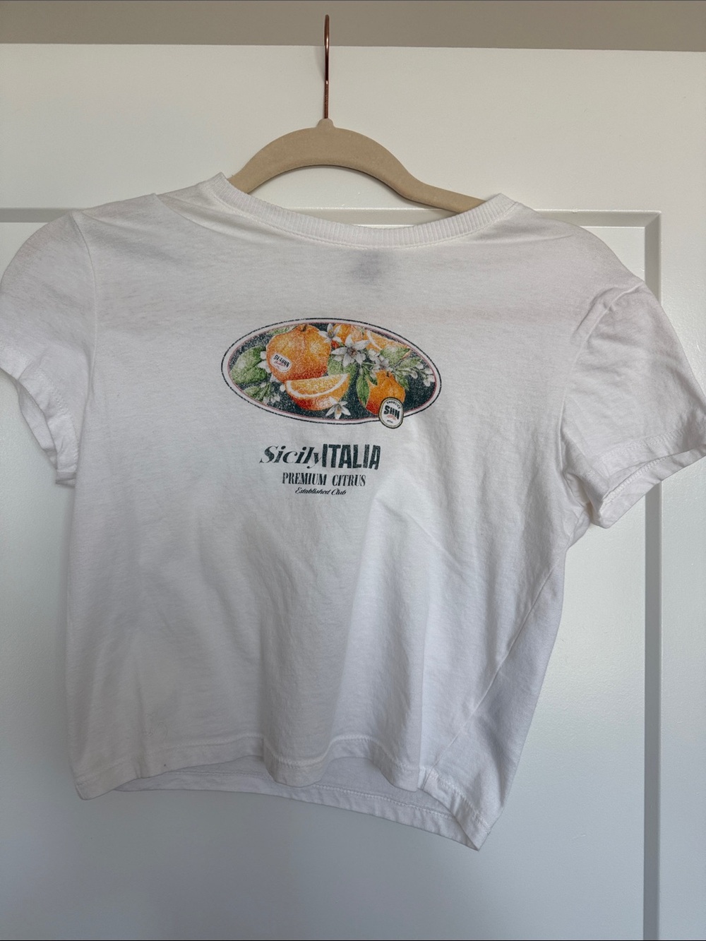 White Graphic Baby Tee